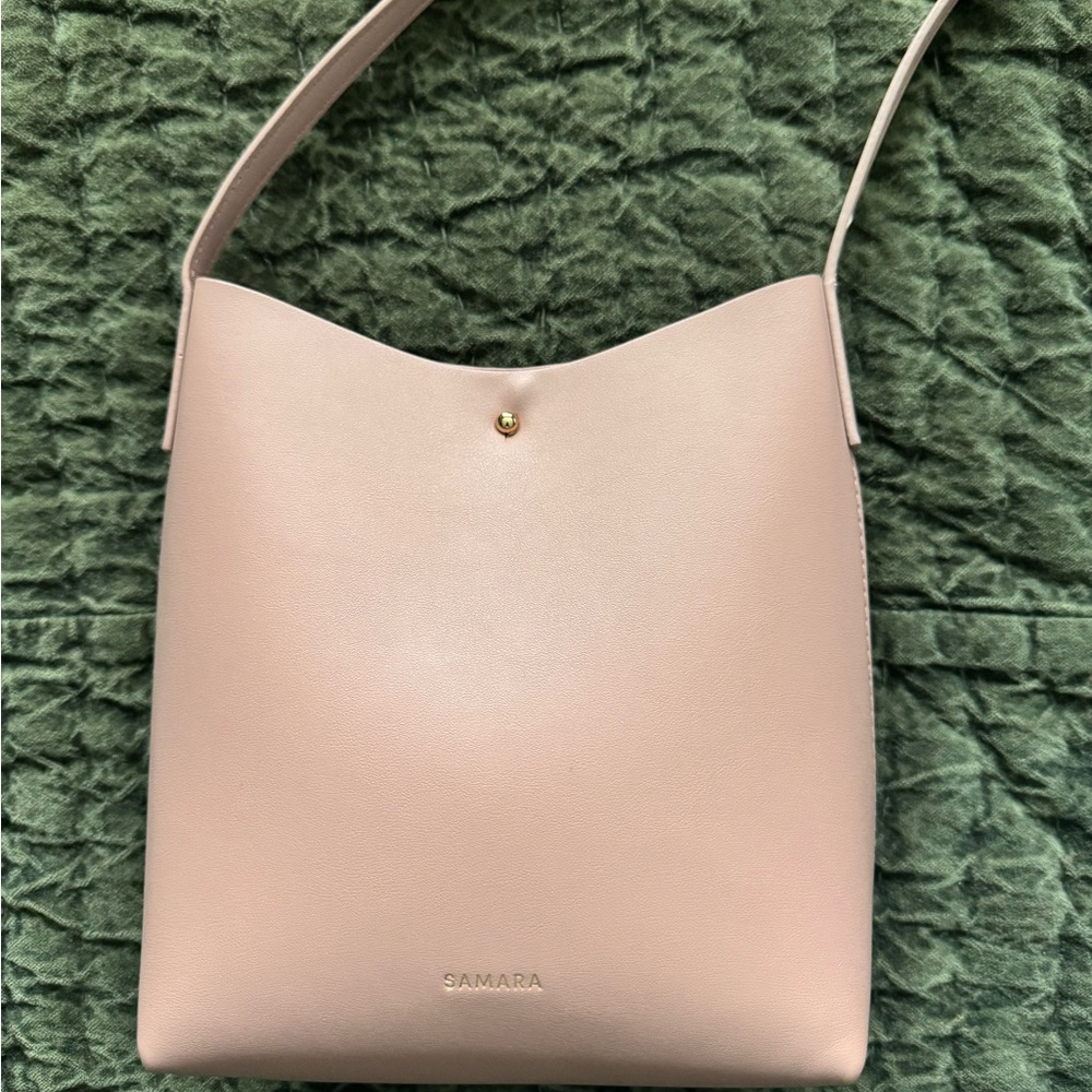 Samara Blush Pink Leather Shoulder Bag